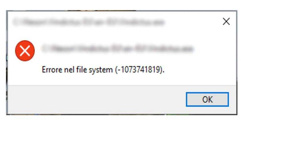 ￼￼Windows 10 errore nel file system
