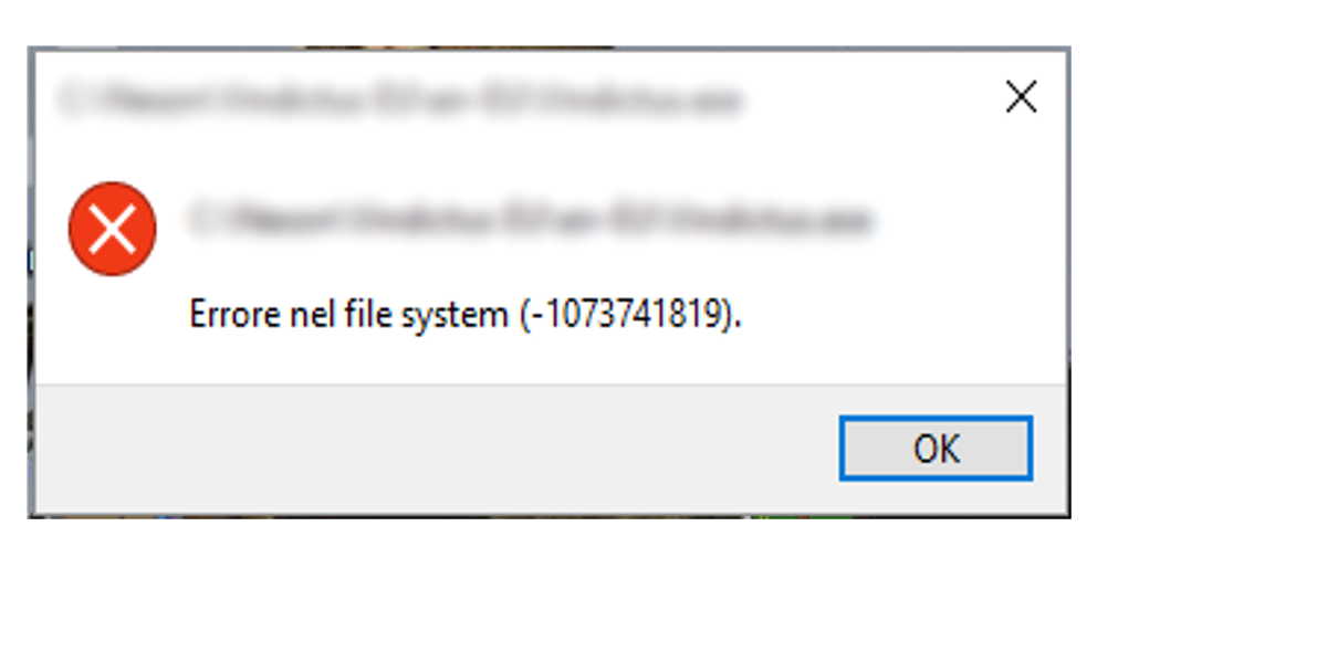 Windows 10 errore nel file system