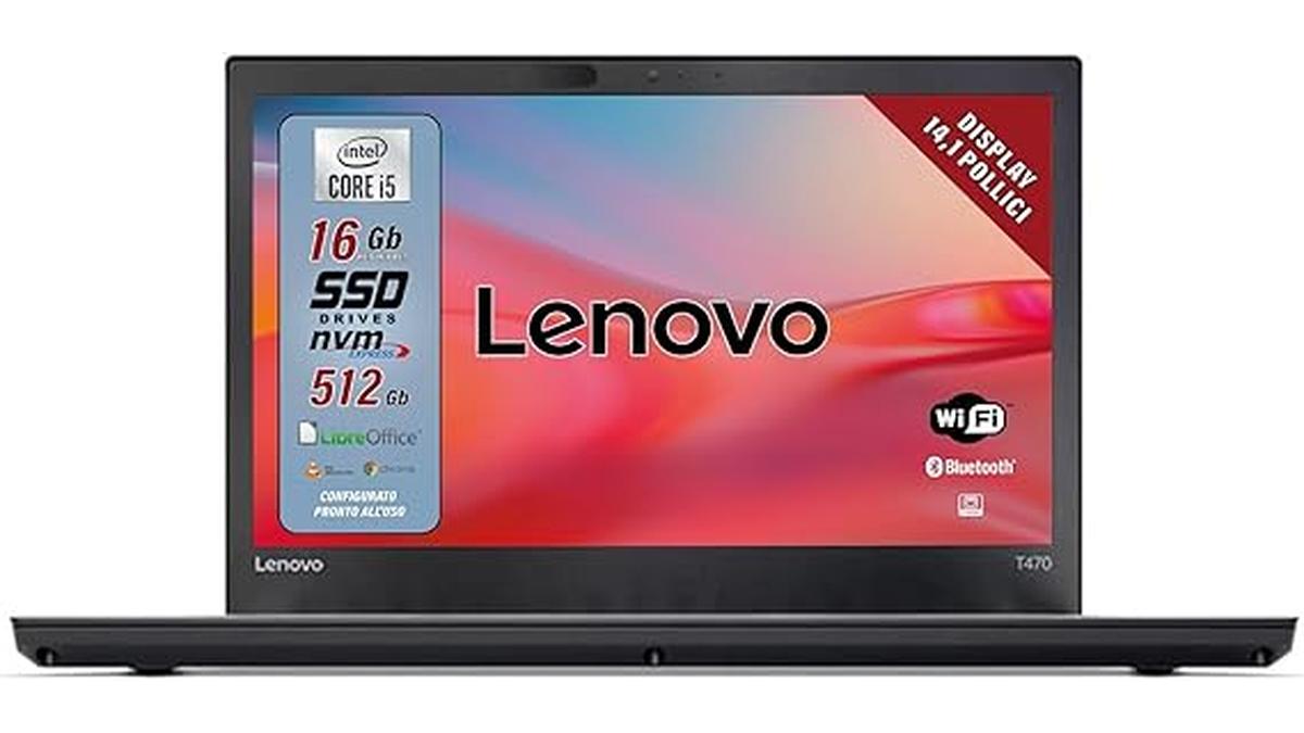 Lenovo Pc portatile Intel Core i5 Pronto All’Uso con Pacchetto libre office