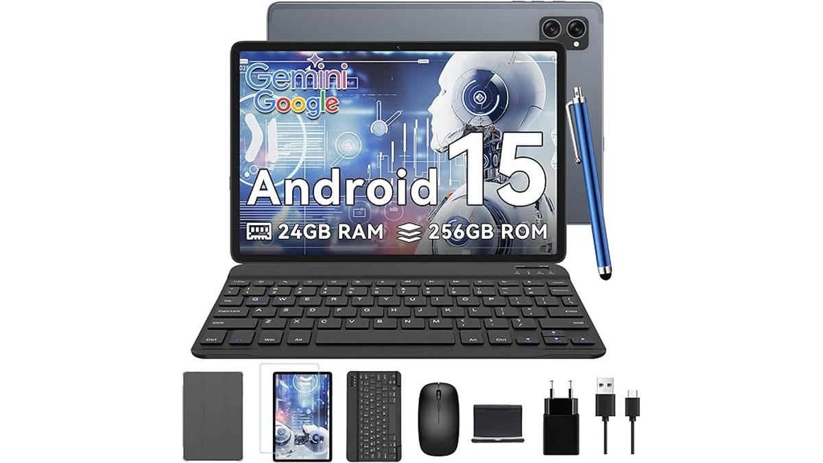 TABWEE Android 15 Tablet con Tastiera
