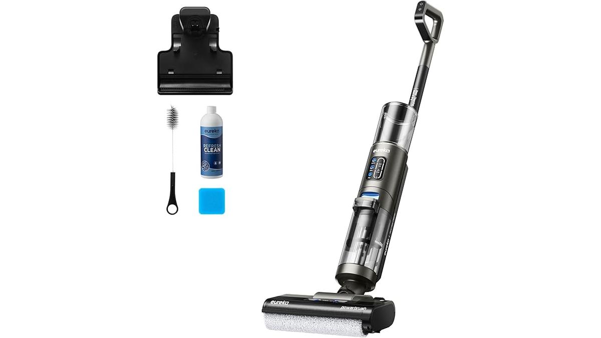 Eureka Rapidwash NEW430 Aspirapolvere e Lavapavimenti Intelligente Aspirapolvere Lavapavimenti Senza Fili Scopa Elettrica Design Leggero per Multisuperficie Peli di animali domestici Pulizia dei bordi