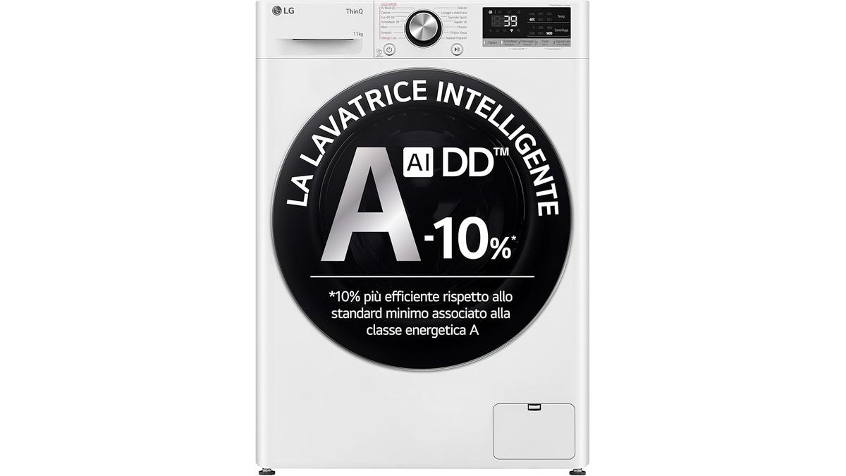 LG AI DD F4R7011TSWC Lavatrice Classe A -10%