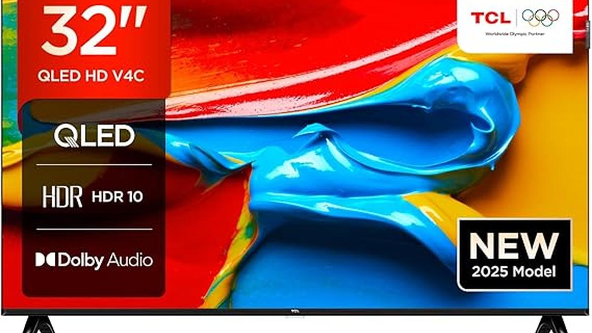 TCL TV 32V4C – 32 HD Smart QLED Direct LED con Android TV e HDR – Compatibile con Google Cast e Google Home