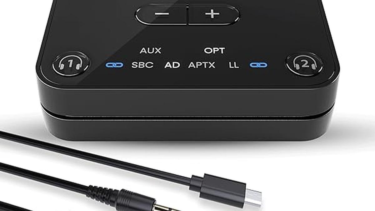 Avantree Audikast 3 – Trasmettitore Bluetooth 5.3 per TV con Porta Audio Ottica o AUX