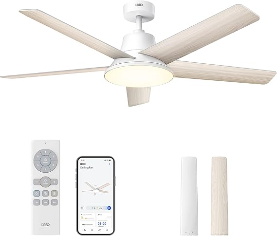 DREO ventilatore da soffitto smart 132 cm bianco