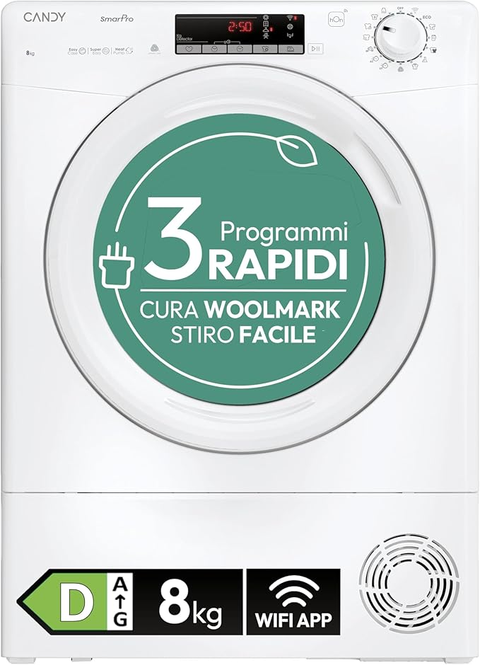 CANDY Asciugatrice Smart Pro 8 kg pompa di calore