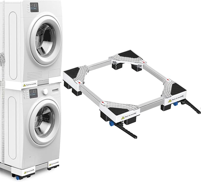 Base per lavatrice NIUXX regolabile 42-69 cm con ruote e freni