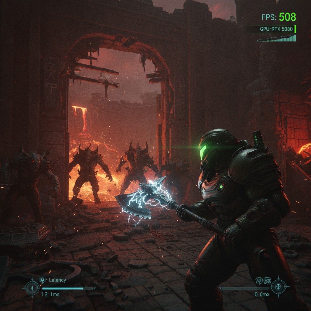 DOOM: The Dark Ages con RTX 5080 – Benchmark FPS QHD