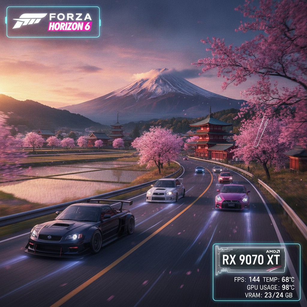 Forza Horizon 6: Benchmark FPS in 4K con RX 9070 XT