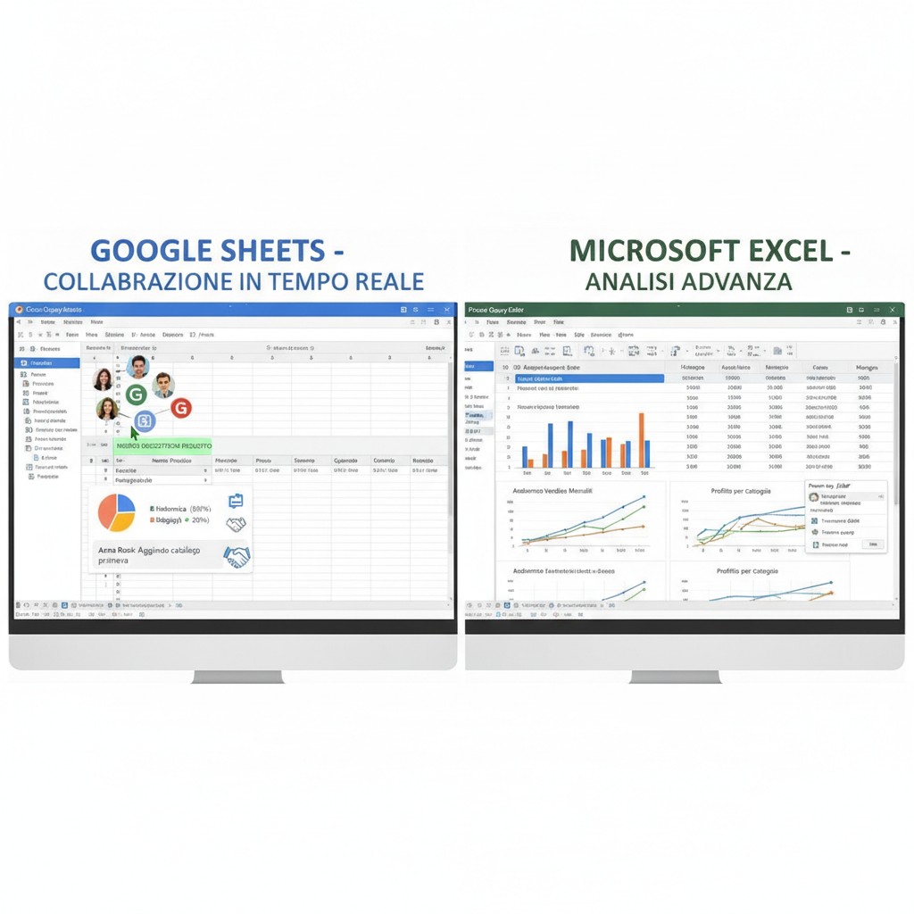 Confronto tra Google Sheets e Microsoft Excel per cataloghi
