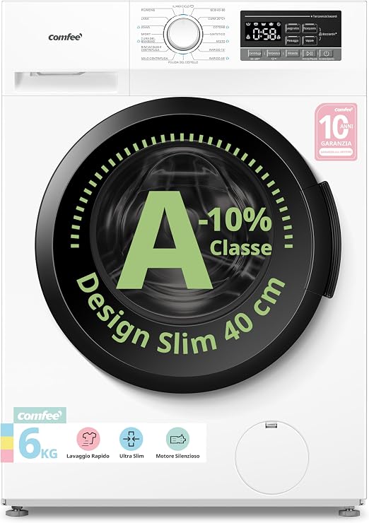 Lavatrice COMFEE’ Ultra Slim 6 kg profondità 40 cm A-10%